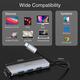 Адаптер USB-C Hub для MacBook Pro Air, 7-в-1 USB-C Dongle, аксесуари для Mac, USB-C Multiport з 4K HDMI, 3 порти USB 3.0, 100 Вт