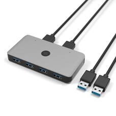 Перемикач USB KVM Перемикач USB 3.0 Перемикач KVM для Windows10 ПК Клавіатура Миша Принтер 2 комп’юте