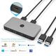 Перемикач USB KVM Перемикач USB 3.0 Перемикач KVM для Windows10 ПК Клавіатура Миша Принтер 2 комп’юте