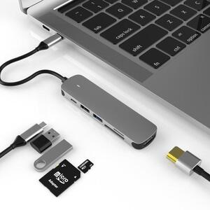 USB Type-C до HDMI-4K концентратор-розгалужувач Док-станція для ноутбука з адаптером PD SD TF RJ45 Thunderbolt 3 для Macbook Air M