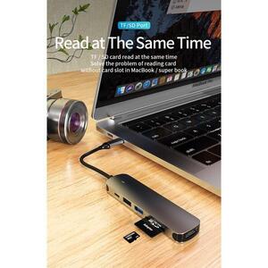 USB Type-C до HDMI-4K концентратор-розгалужувач Док-станція для ноутбука з адаптером PD SD TF RJ45 Thunderbolt 3 для Macbook Air M