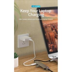 USB Type-C до HDMI-4K концентратор-розгалужувач Док-станція для ноутбука з адаптером PD SD TF RJ45 Thunderbolt 3 для Macbook Air M