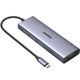МультифункціональнийUSB HUB Ugreen 9 in 1 USB3.1 1Type-C 3USB Type-C-HDMI-RJ45-VGA-3.5мм-SD-TF-USB PD 100W CM498 Gray