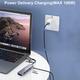 Багатопортовий адаптер USB-C Hub, Vunvooker 5-в-1 USB-C Dongle з довгим кабелем, розширювач USB-C для ноутбука 100 Вт PD 4-портів