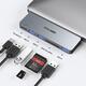 Концентратор USB Hub Dual для MacBook Pro/Air 2020/2019/2018, M1 з Thunderbolt 3 USB C 3 порти USB 3.0, зчитувач карт SD/micro