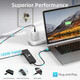 Концентратор USB Hub Хаб USB-C E-VATAR 6-в-1 USB 1 HDMI, 2 USB 3.0, 100 Вт PD3.0, 1 SD/TF