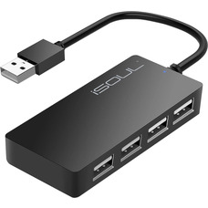 Універсальний пасивний USB-хаб ISOUL на 4 порти USB 2.0 Чорний