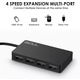 Універсальний пасивний USB-хаб ISOUL на 4 порти USB 2.0 Чорний