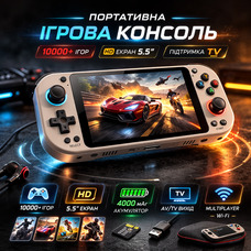 Ретро-приставка Портативна відеоігрова консоль BOYHOM M17 4,3" IPS-екран, 20000 ігор, PSP, PS1, NES, 64Гб
