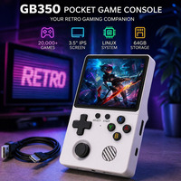 Портативна ігрова консоль GB350 Retro White: 3.5" IPS екран, 20 000+ ігор, 64GB, акумулятор 3000 mAh, емулятор PS1/GBA