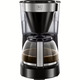 Melitta Easy Top Timer 1010-15, фільтр-кавоварка зі скляним глечиком, програмований час нагрівання, чорна нержавіюча сталь