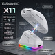 Миша бездротова K-SNAKE X11 Black RGB Dock, 12000 DPI, PixArt PAW3311, 63 г, Bluetooth/2.4GHz/USB-C