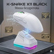 Миша бездротова K-SNAKE X11 Black RGB Dock, 12000 DPI, PixArt PAW3311, 63 г, Bluetooth/2.4GHz/USB-C