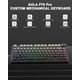 Бездротова механічна клавіатура AULA F75 Black RGB — 75%, Hot-Swap, Bluetooth/2.4GHz/Type-C, Gasket Mount, Бічне гравіювання