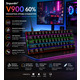 Ігрова механічна клавіатура Snpurdiri 60% V900 Black RGB підсвітка 61 клавіша дротова Type-C для геймерів та роботи