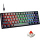 Механічна ігрова клавіатура Snpurdiri 60% Black-Grey: Red Switches, RGB підсвітка, Anti-Ghosting, знімний USB-C кабель
