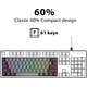 Механічна ігрова клавіатура Snpurdiri 60% Black-Grey: Red Switches, RGB підсвітка, Anti-Ghosting, знімний USB-C кабель