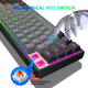 Механічна ігрова клавіатура Snpurdiri 60% Black-Grey: Red Switches, RGB підсвітка, Anti-Ghosting, знімний USB-C кабель