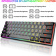 Механічна ігрова клавіатура Snpurdiri 60% Black-Grey: Red Switches, RGB підсвітка, Anti-Ghosting, знімний USB-C кабель