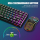 Ігровий бездротовий набір RedThunder K84: клавіатура 75% TKL та ультралегка миша, RGB підсвітка, 2.4GHz, Чорний