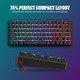 Ігровий бездротовий набір RedThunder K84: клавіатура 75% TKL та ультралегка миша, RGB підсвітка, 2.4GHz, Чорний