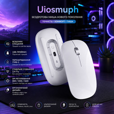 Бездротова акумуляторна мишка Uiosmuph G11 White — безшумна оптична миш Type-C 2.4 ГГц для ноутбука, ПК та Mac