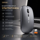 Бездротова акумуляторна мишка INPHIC M1P Сіра ультратонка безшумна миша 2.4G 1600 DPI з індикатором заряду для ноутбука ПК