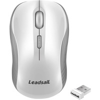 Бездротова миша LeadsaiL, бездротова миша 2.4G, безшумна миша з USB-приймачем, оптичний монітор 1600 DPI, 4-кнопкова миша для лівш