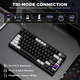 Алюмінієва механічна клавіатура YUNZII AL80 Black: РК-дисплей, Gasket Mount, BT/2.4G/USB-C, QMK/VIA, Cocoa Cream v2