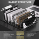 Алюмінієва механічна клавіатура YUNZII AL80 Black: РК-дисплей, Gasket Mount, BT/2.4G/USB-C, QMK/VIA, Cocoa Cream v2