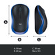 Бездротова миша Logitech M185 Blue оптична комп'ютерна мишка 1000 DPI з USB нано-приймачем для ноутбука та ПК Синя