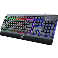 Ігрова клавіатура Vollion RGB мультимедійне керування, ергономічна, тихі клавіші, 19 клавіш з функцією Anti-Ghosting