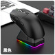 Миша бездротова K-SNAKE X11 Black RGB Dock, 12000 DPI, PixArt PAW3311, 63 г, Bluetooth/2.4GHz/USB-C