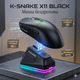 Миша бездротова K-SNAKE X11 Black RGB Dock, 12000 DPI, PixArt PAW3311, 63 г, Bluetooth/2.4GHz/USB-C