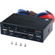 Мультимедійна панель для ПК Tecmebius TCC-QL5E 5.25" — Хаб USB 3.0/2.0, SATA/e-SATA, Картридер 5-в-1, Audio-панель, Чорна