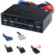 Мультимедійна панель для ПК Tecmebius TCC-QL5E 5.25" — Хаб USB 3.0/2.0, SATA/e-SATA, Картридер 5-в-1, Audio-панель, Чорна