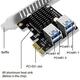 Адаптер PCI-E Extender Riser від 1 до 4 слотів PCI-E 1X для відеокарти, зовнішня карта, адаптер PCI-E для настільного комп'ютера
