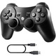 Бездротовий ігровий контролер Diswoe для PlayStation 3 та ПК — Bluetooth Геймпад, Double Shock, 6-осьовий гіроскоп, Чорний