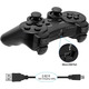 Бездротовий ігровий контролер Diswoe для PlayStation 3 та ПК — Bluetooth Геймпад, Double Shock, 6-осьовий гіроскоп, Чорний