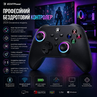 Бездротовий контролер ECHTPower для Switch OLED Lite ПК Android iOS, RGB, тригери Холла, Turbo