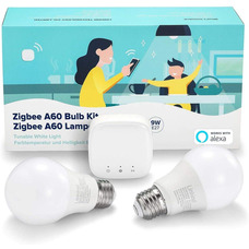 Комплект розумних ламп Linkind Zigbee E27 LED 9 Вт, 2 лампочки та мостовий концентратор, включаючи керування через додаток. Колірн