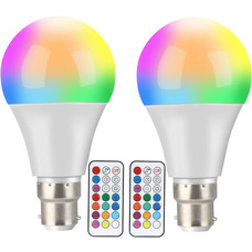 Світлодіодні RGB-лампи B22 A19 зі зміною кольору з дистанційним керуванням, 10-ватні