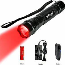 Ліхтарик WF-501B з 3 режимами CREE XPE-Q5 395-410 + чорна кобура для пістолета + повний комплект з акумулятором 18650