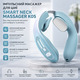 Імпульсний масажер для шиї Smart Neck Massager K05 Blue з підігрівом — бездротовий мікрострумовий масажер, 4 режими