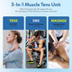 М’язовий міостимулятор TENS/EMS/MASSAGE 3-в-1 GOBOK: 28 режимів, кольоровий дисплей, 2 канали, 8 електродів + кейс EVA