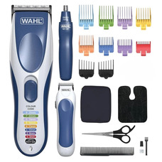 Бездротовий набір для стрижки волосся Wahl Colour Pro 3-в-1 - акумуляторна машинка для стрижки волосся з кольоровими гребінцями