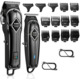 Набір для стрижки GLAKER HairMaster 2-в-1: професійна машинка 11S + тример 13F, метал, LED, 14 насадок, 2000 mAh