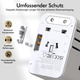 Travel Adapter Дорожній адаптер RoadZ Worldwide універсальна дорожня вилка з 2 USB, 3 USB C та 1 розеткою змінного струму
