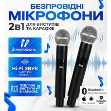 Портативні бездротові мікрофони Набір головних мікрофонів Подвійний бездротовий мікрофон із приймачем