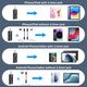 Подвійний бездротовий петличний мікрофон для камери/iPhone/Android телефону/ноутбука/комп'ютера, професійний бездротовий петличний